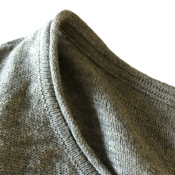 Vince Tan Black Color Block Sweater 100% Cotton Scoop Neck Drop Shoulder Stretch - Picture 4 of 15